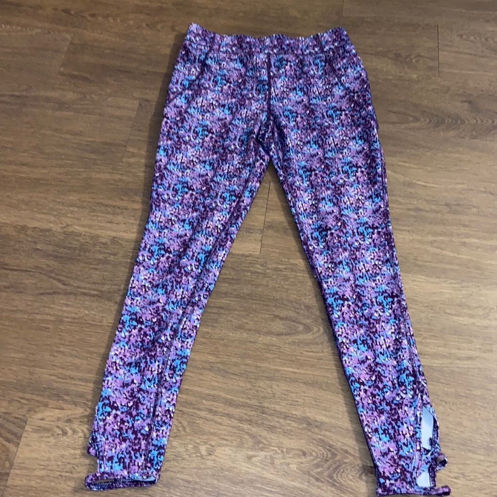 Girls multi colored print full length legging size 14/16